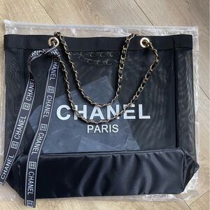 Chanel Black Tote with Chain Straps